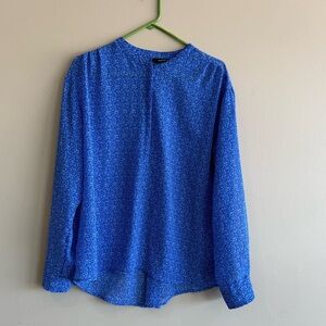 NEW Royal Blue White Blouse XL